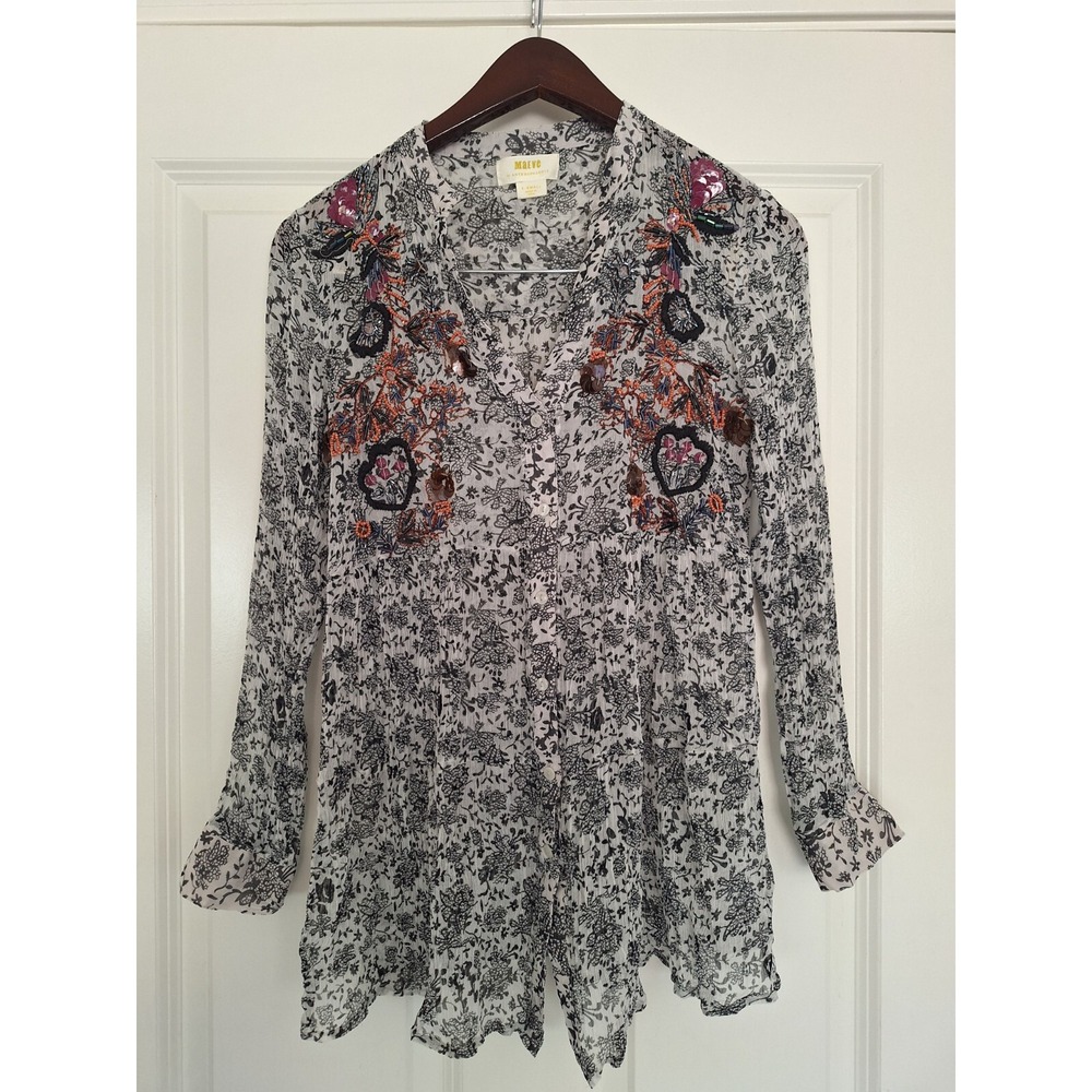 Anthropologie Maeve Top Size XS multicolor Floral Button Down